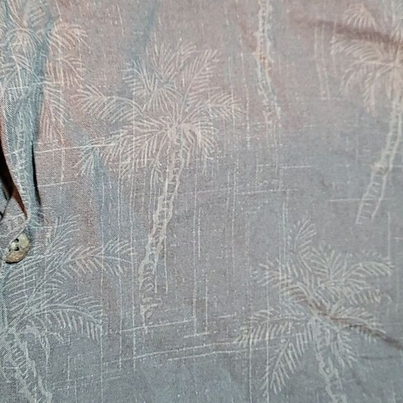 Island Shores men's button up palm tree vacation theme short theme shirt - Picture 8 of 8
